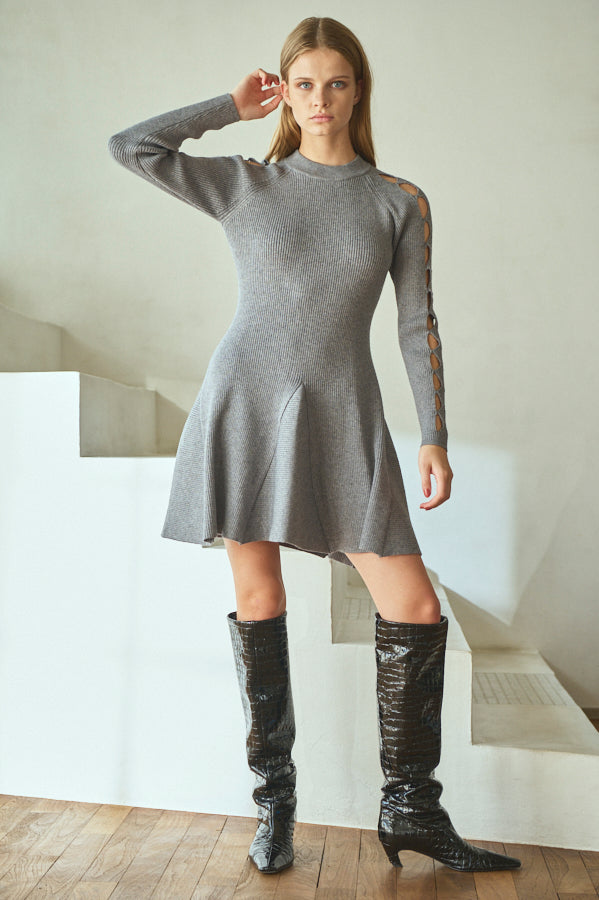 Audrina Knit Dress <br>-GRY-