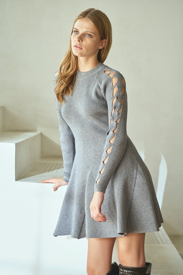 Audrina Knit Dress <br>-GRY-