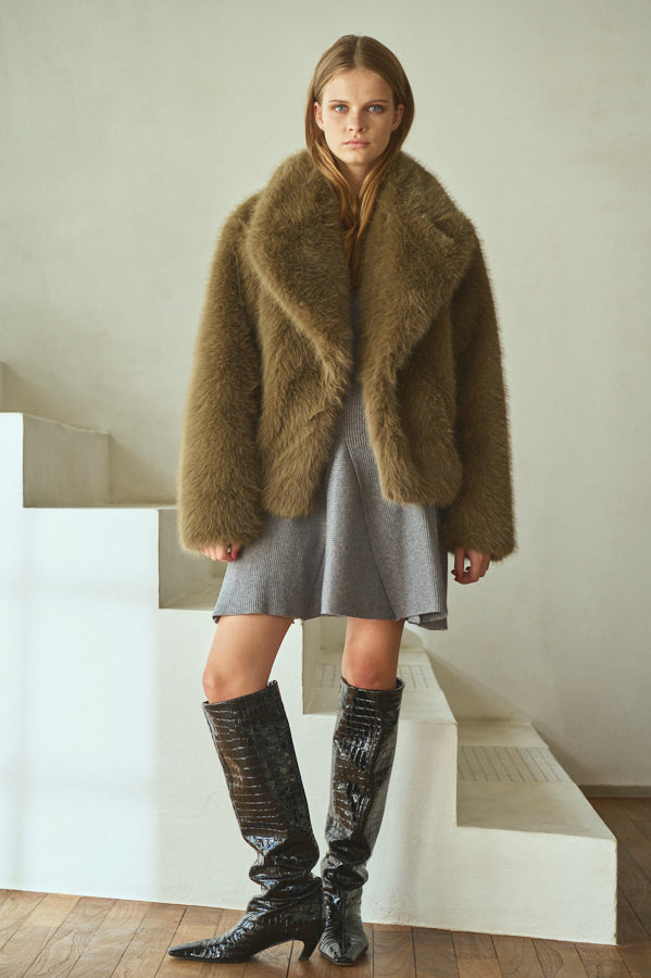 Elisa Faux Fur Coat <br>-KHA-