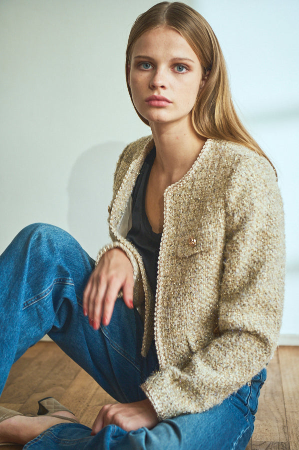 Kelly Tweed Jacket <br>-BEG-