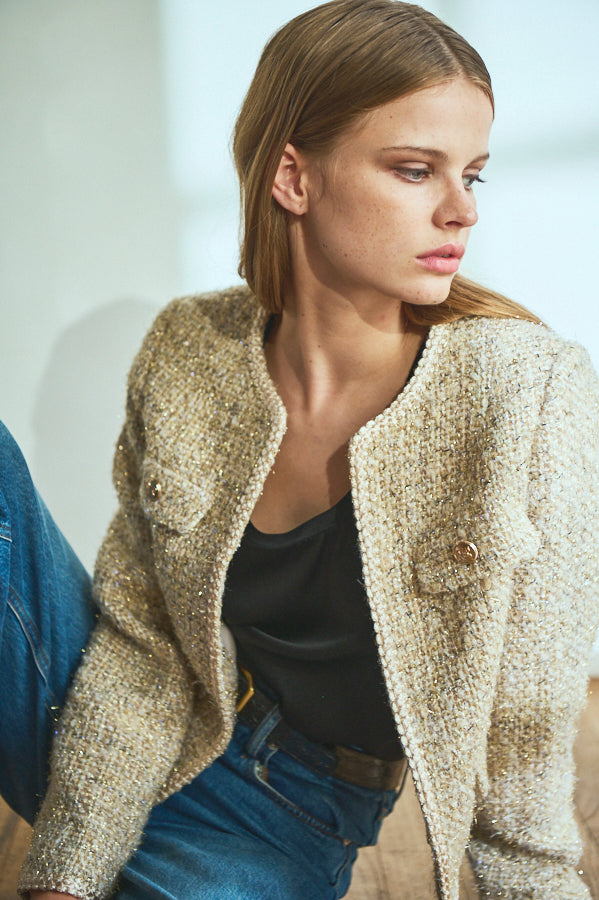 Kelly Tweed Jacket <br>-BEG-