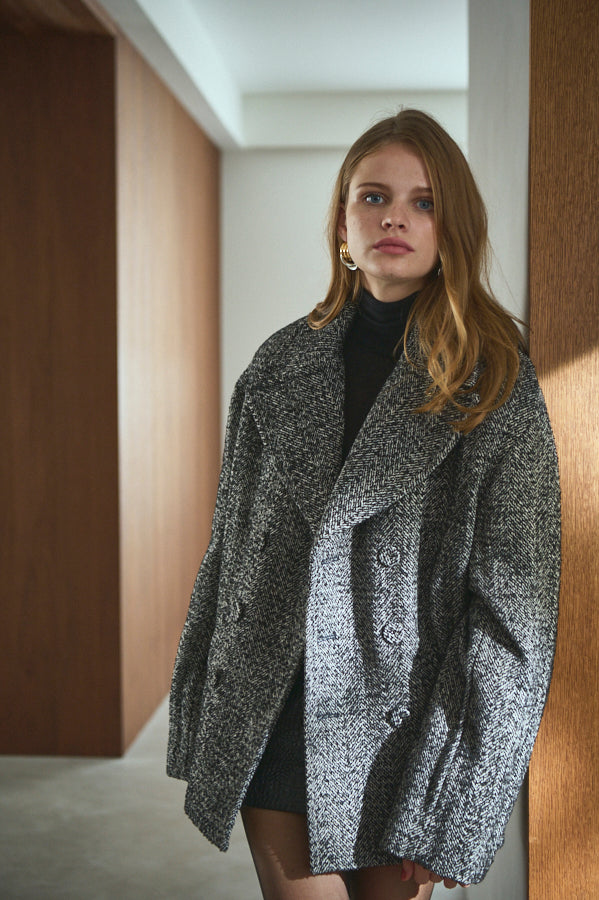 Anika Tweed Coat <br>-GRY-