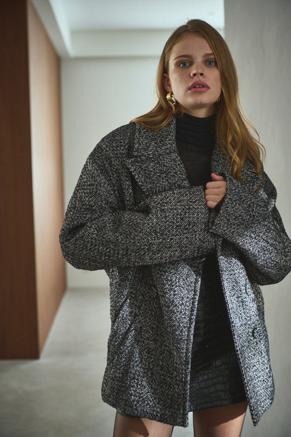 Anika Tweed Coat <br>-GRY-