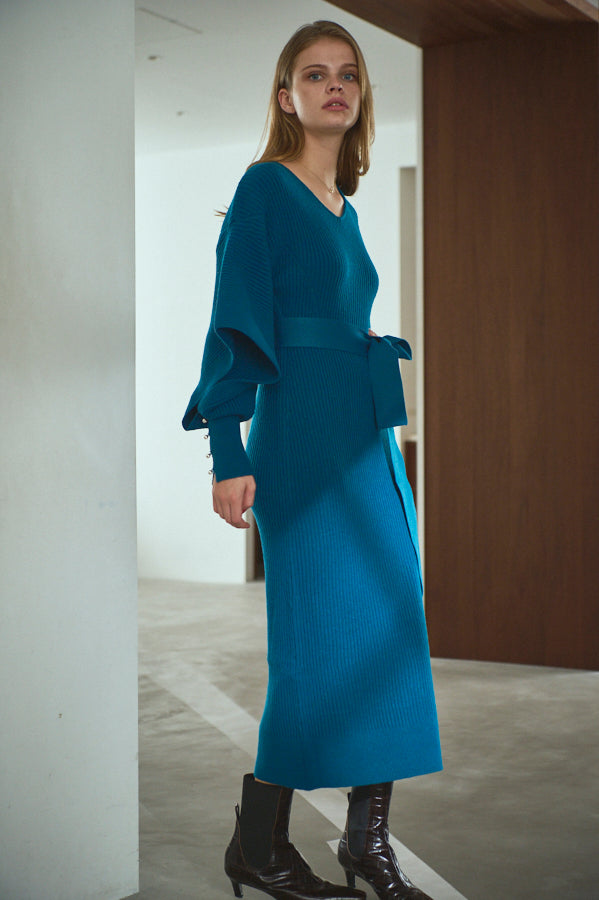 Margot Open Sleeve Knit Dress  <br> -BLU-