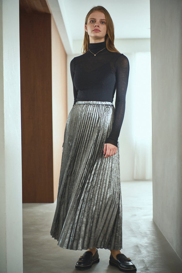 Siena Pleated Skirt <br>-Silver-