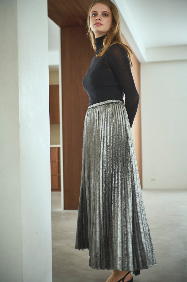 Siena Pleated Skirt <br>-Silver-