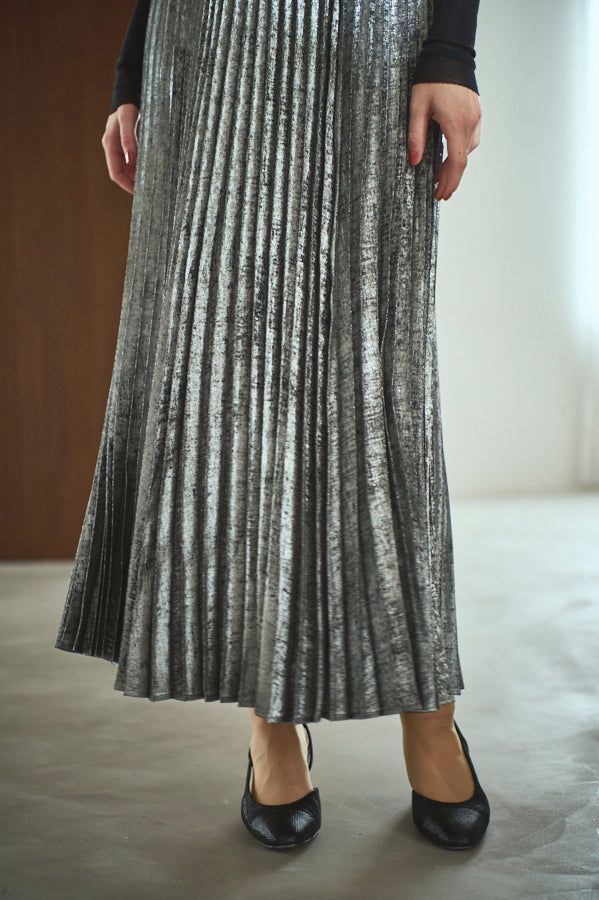 Siena Pleated Skirt <br>-Silver-