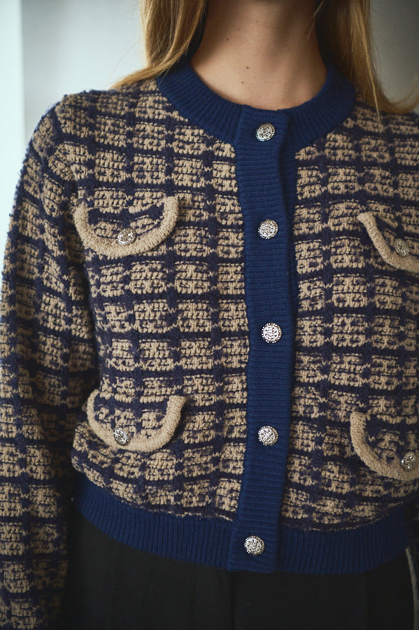 Scarlett Knit Cardigan  <br> -NVY-