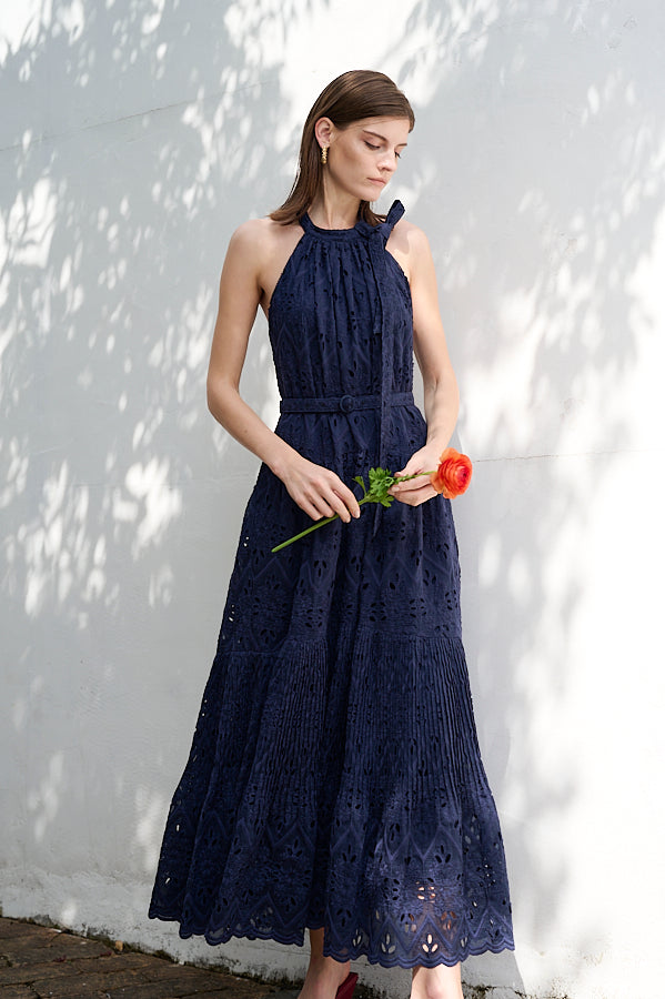 Gabi Lace Dress <br>-NVY-