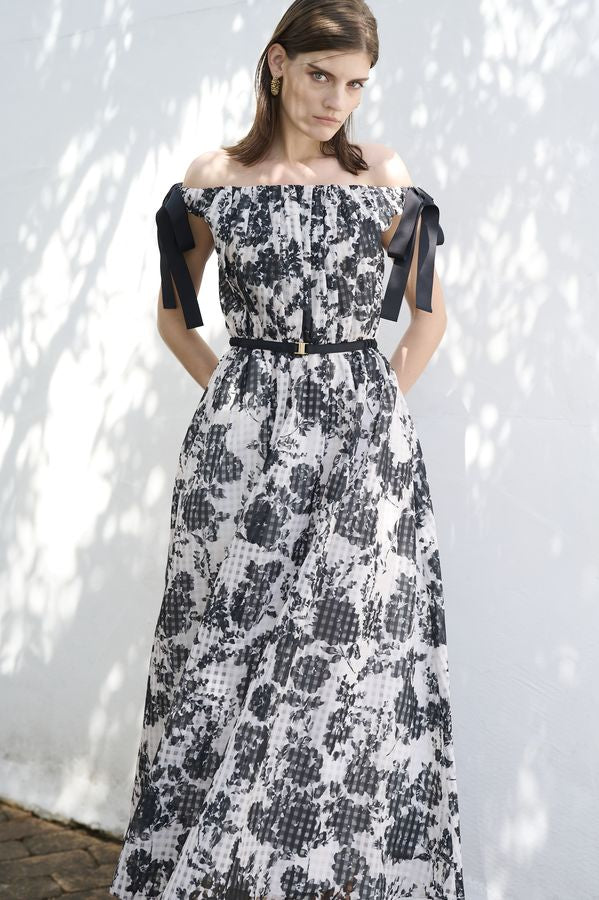 Bianca Ribbon Dress <br> -Black-