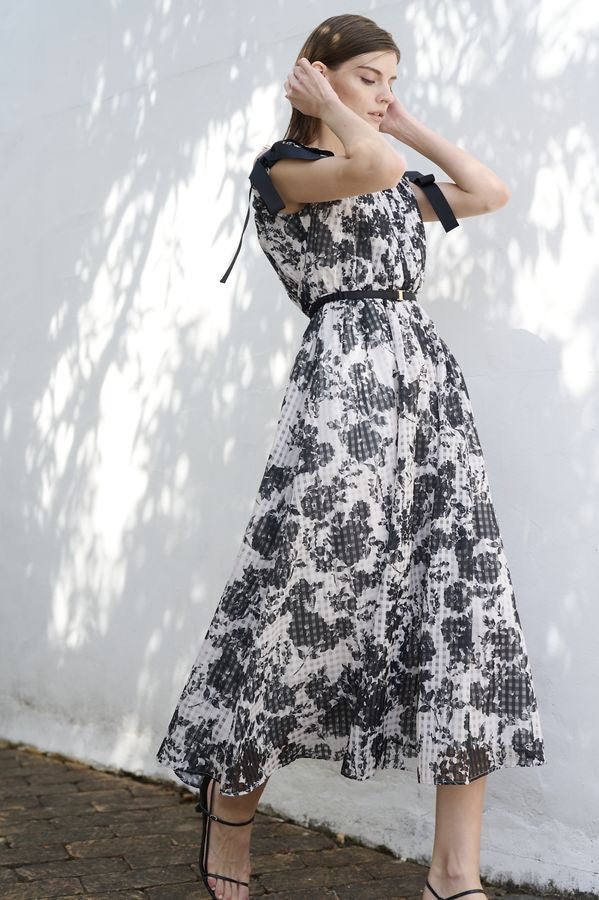 Bianca Ribbon Dress <br> -Black-