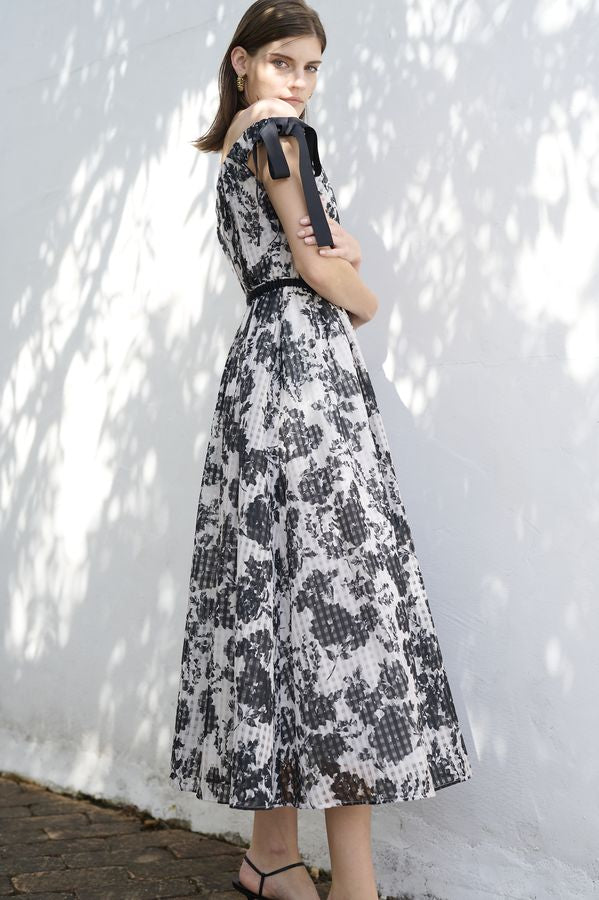 Bianca Ribbon Dress <br> -Black-