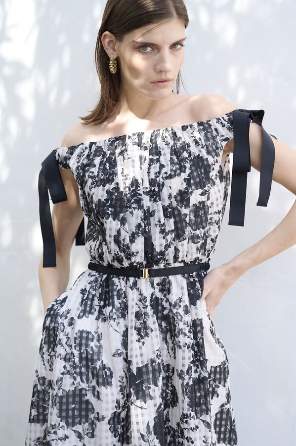 Bianca Ribbon Dress <br> -Black-