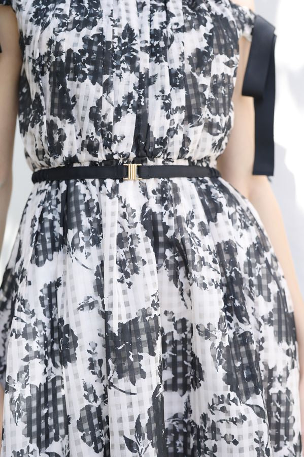 Bianca Ribbon Dress <br> -Black-