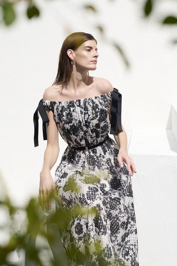 Bianca Ribbon Dress <br> -Black-