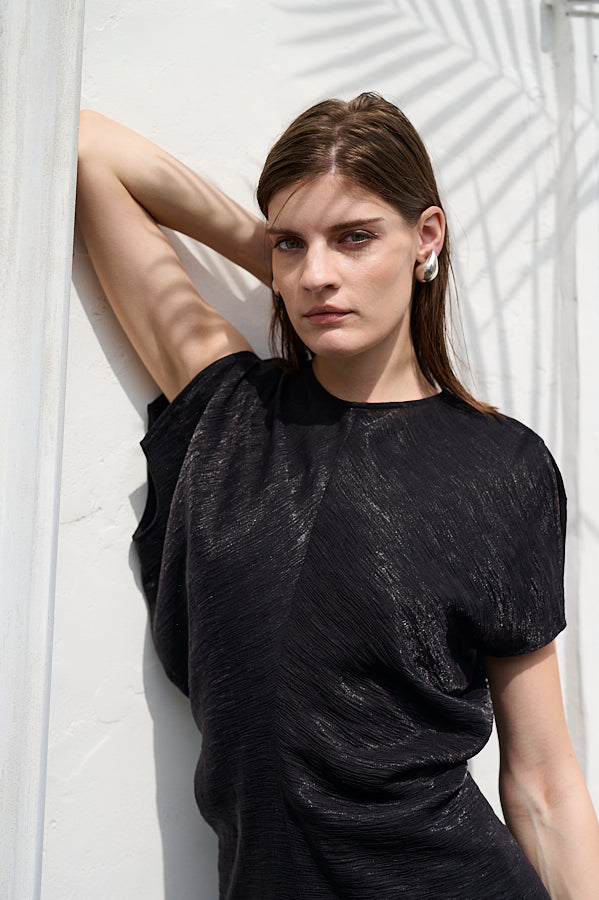 Dion Pleated Dress <br>-BLK-