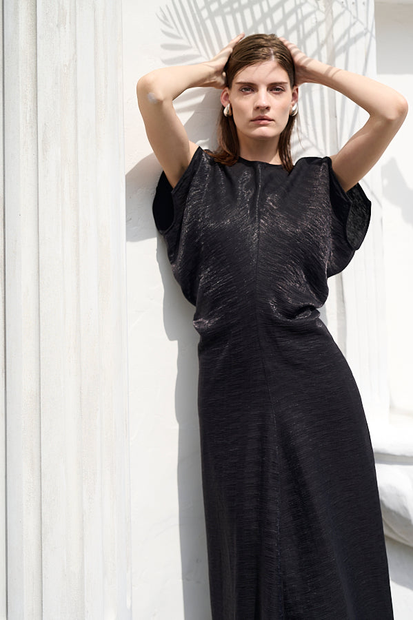 Dion Pleated Dress <br>-BLK-