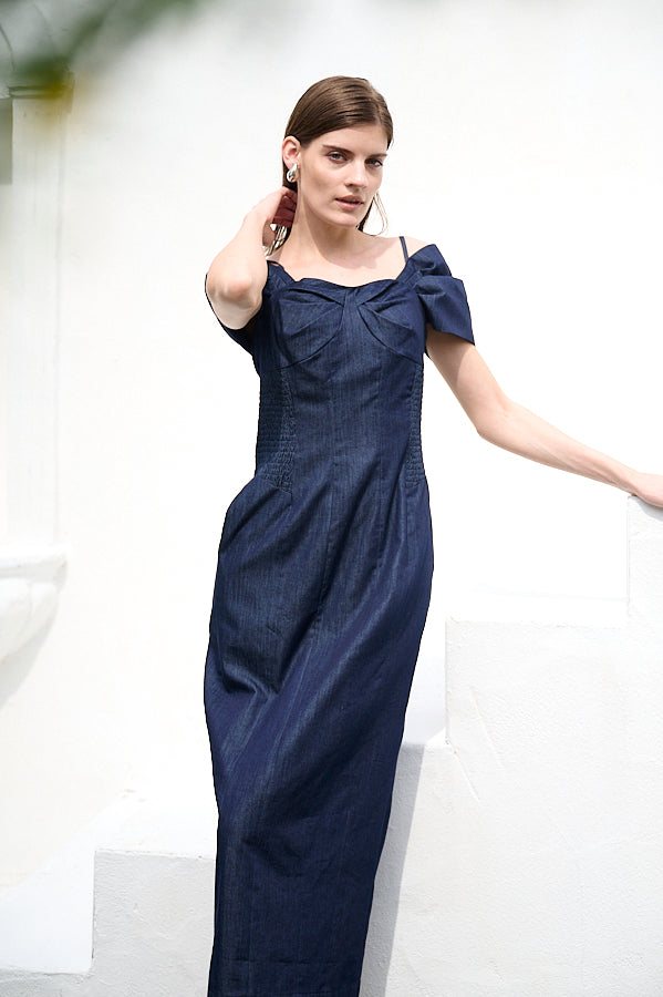 Margo Bloom Dress <br>-Denim-
