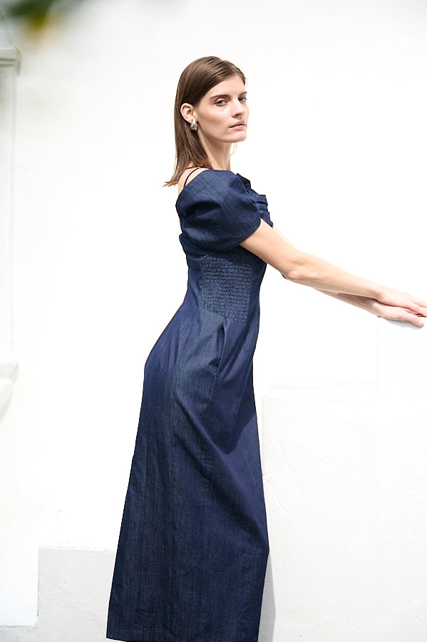Margo Bloom Dress <br>-Denim-