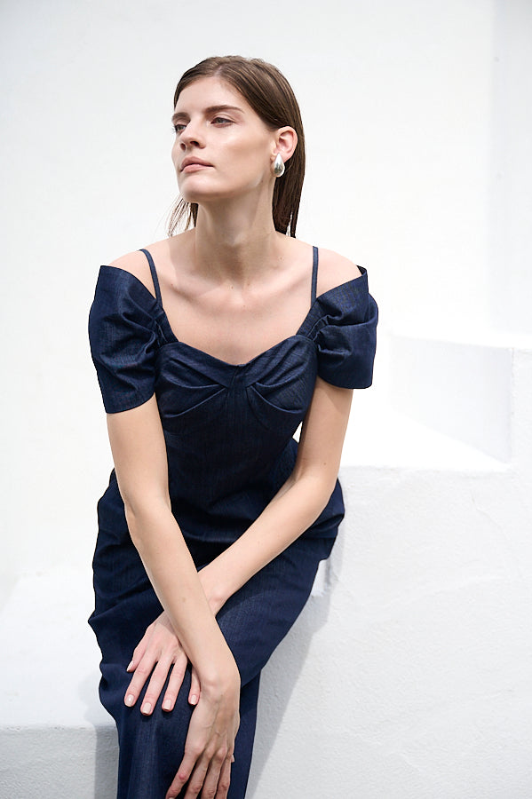 Margo Bloom Dress <br>-Denim-