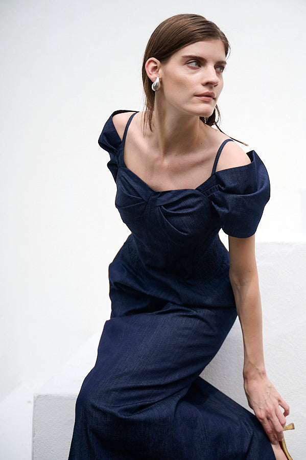 Margo Bloom Dress <br>-Denim-