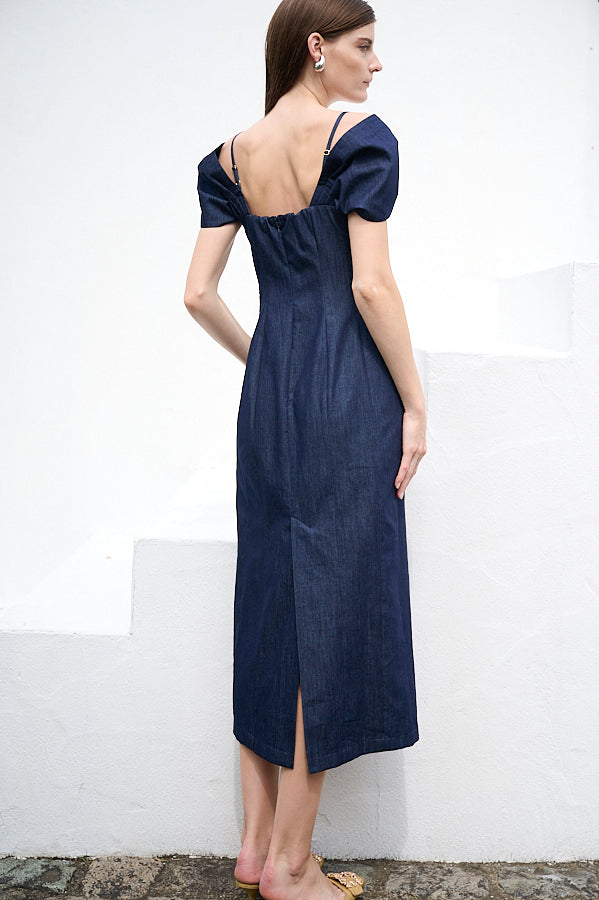 Margo Bloom Dress <br>-Denim-