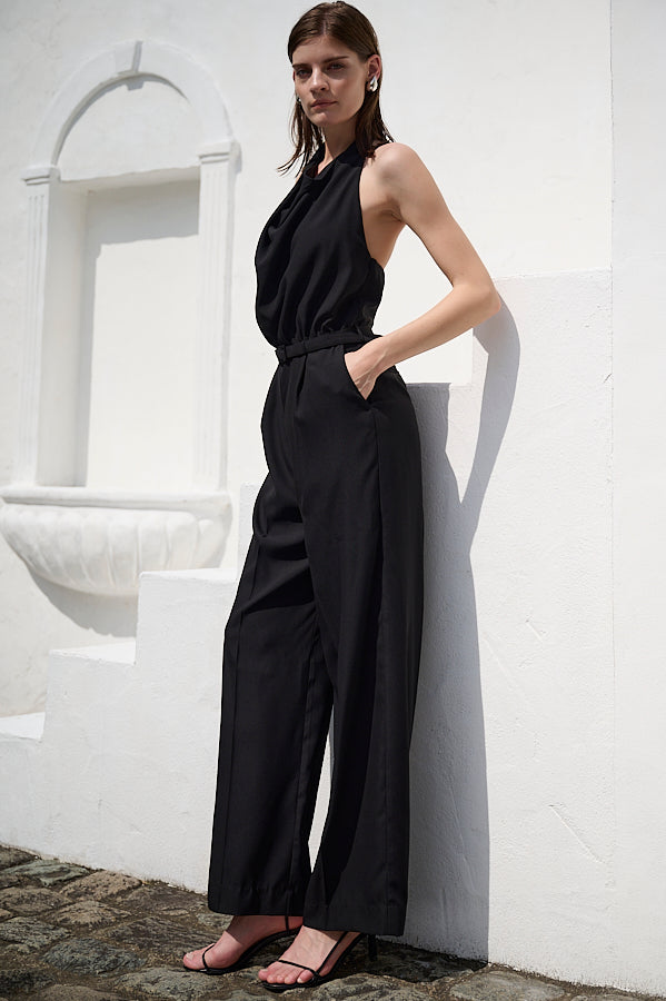 Helena Belted Jumpsuit <br>-BLK-