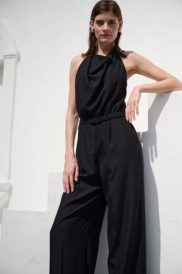 Helena Belted Jumpsuit <br>-BLK-