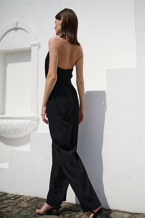 Helena Belted Jumpsuit <br>-BLK-