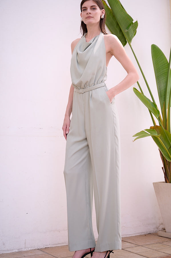 Helena Belted Jumpsuit <br>-L.GRN-