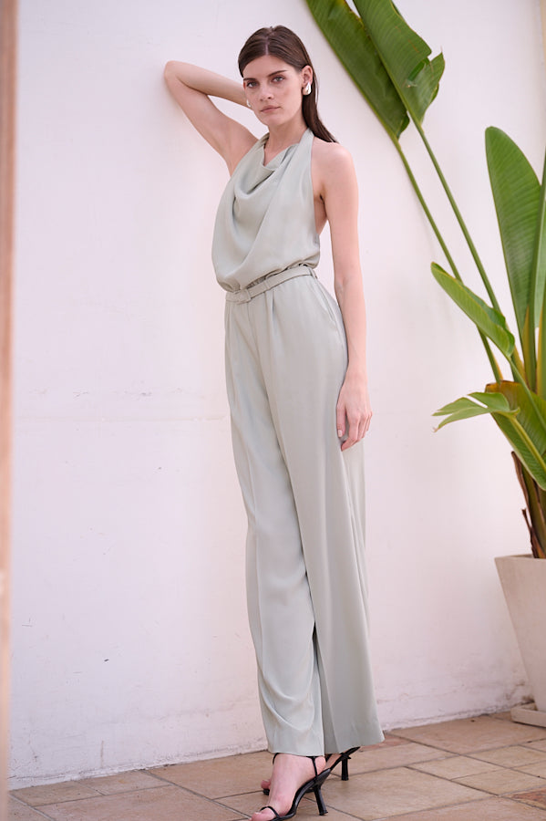 Helena Belted Jumpsuit <br>-L.GRN-