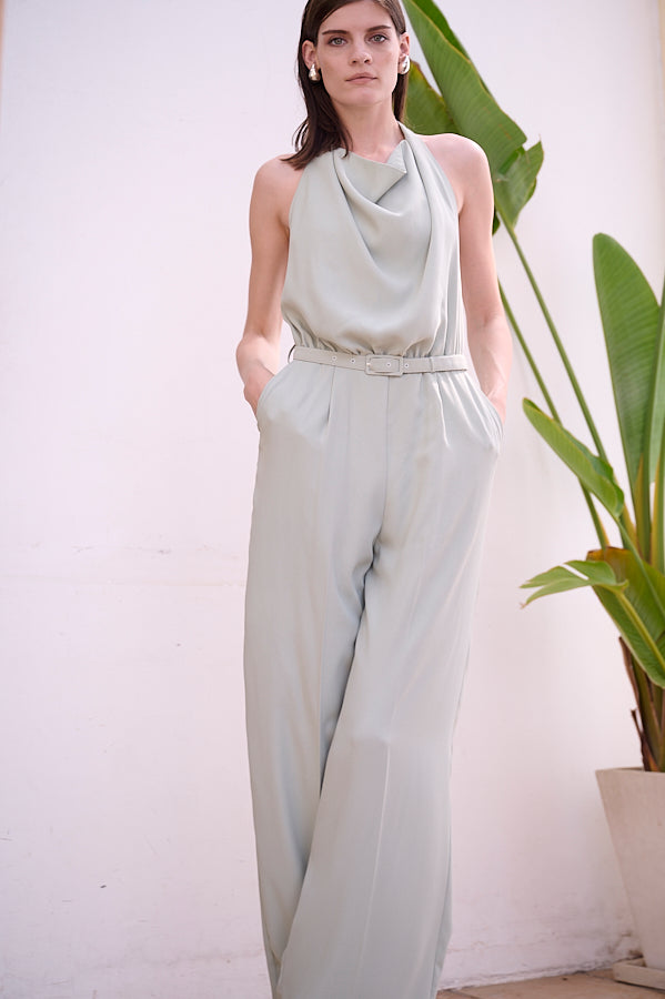 Helena Belted Jumpsuit <br>-L.GRN-