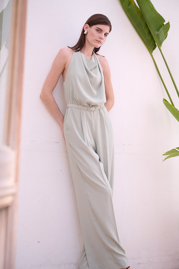 Helena Belted Jumpsuit <br>-L.GRN-