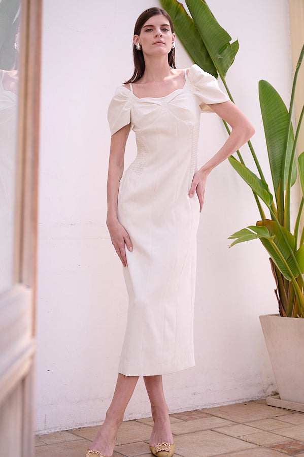 Margo Bloom Dress <br>-WHT-