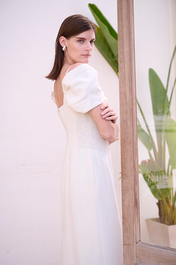 Margo Bloom Dress <br>-WHT-