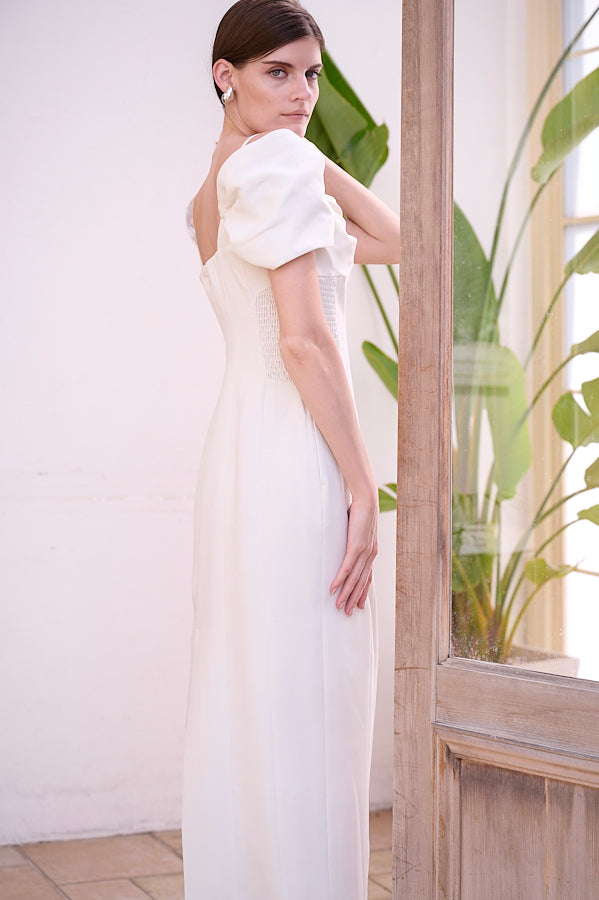 Margo Bloom Dress <br>-WHT-