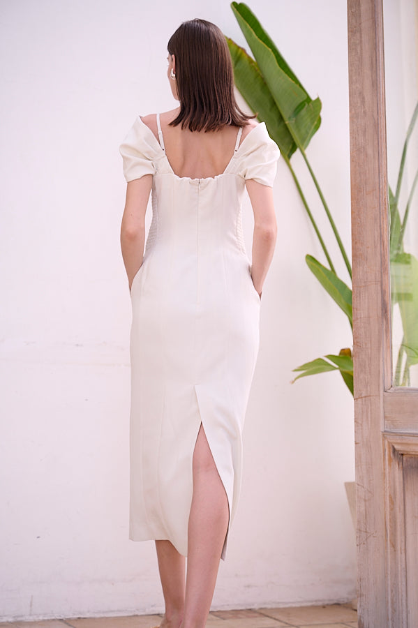 Margo Bloom Dress <br>-WHT-