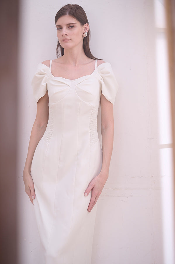 Margo Bloom Dress <br>-WHT-