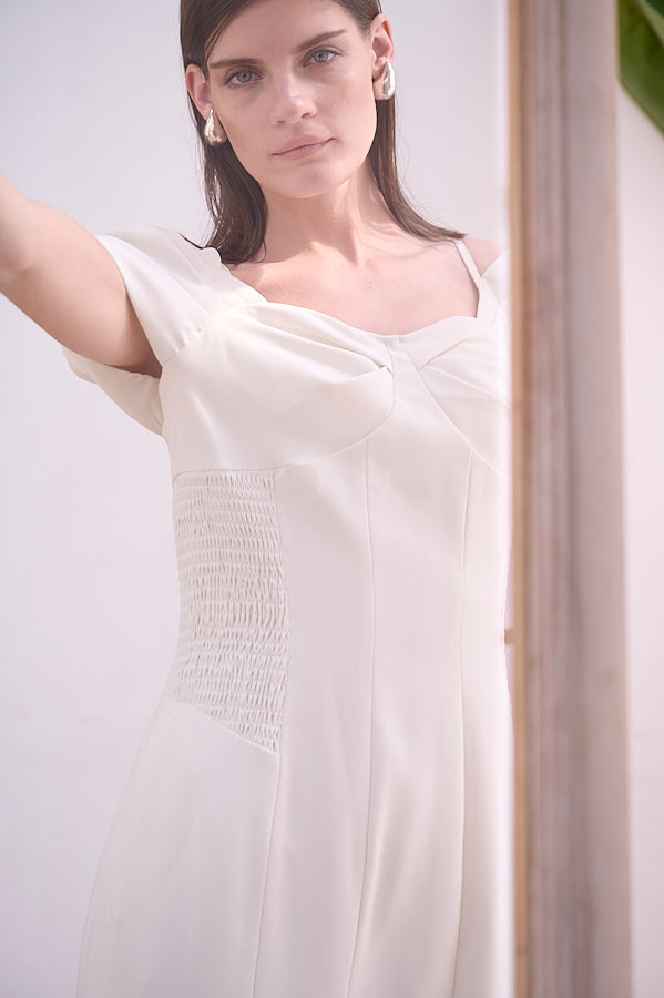 Margo Bloom Dress <br>-WHT-