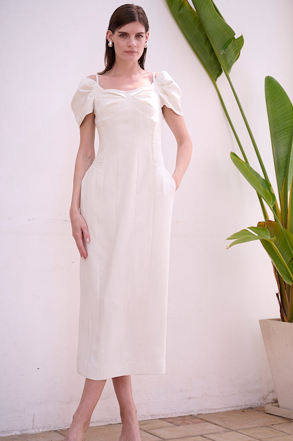 Margo Bloom Dress <br>-WHT-