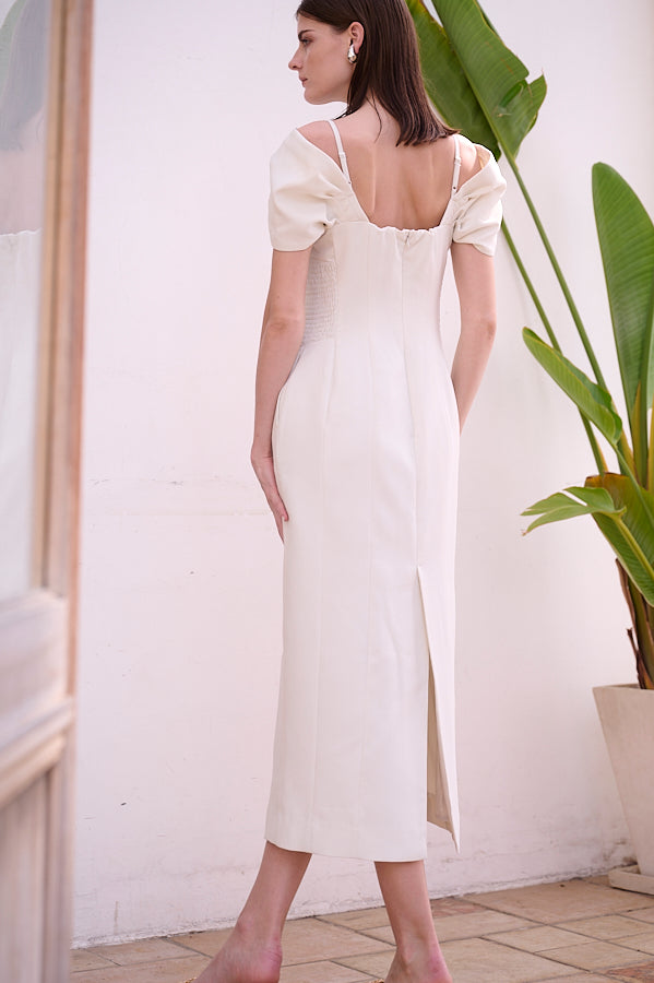 Margo Bloom Dress <br>-WHT-