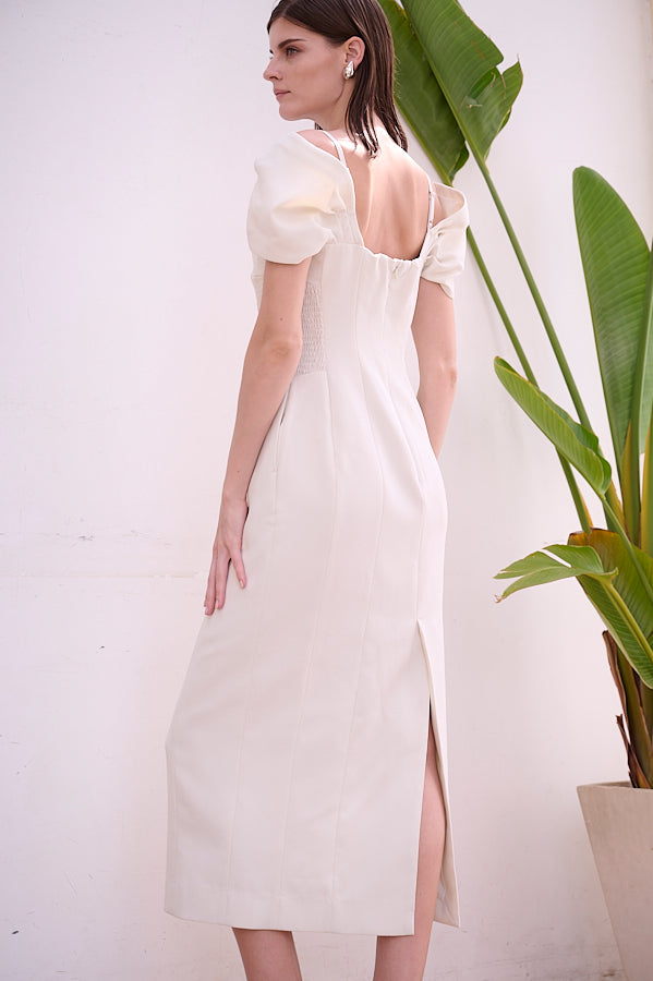 Margo Bloom Dress <br>-WHT-