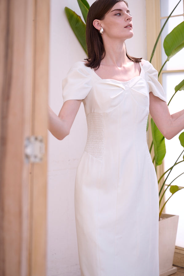Margo Bloom Dress <br>-WHT-