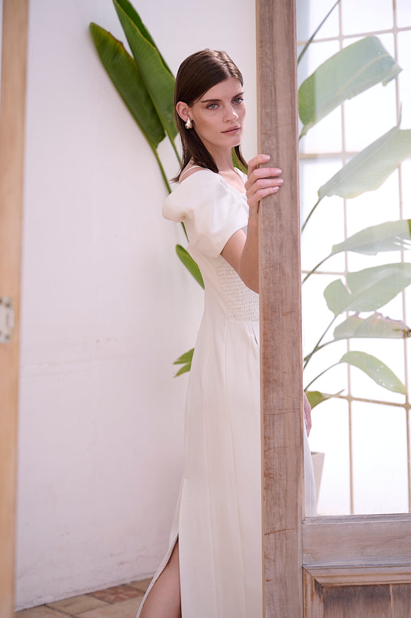 Margo Bloom Dress <br>-WHT-