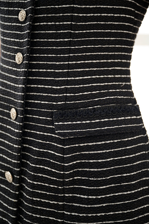 Alice Tweed Long Dress <br>- BLK-