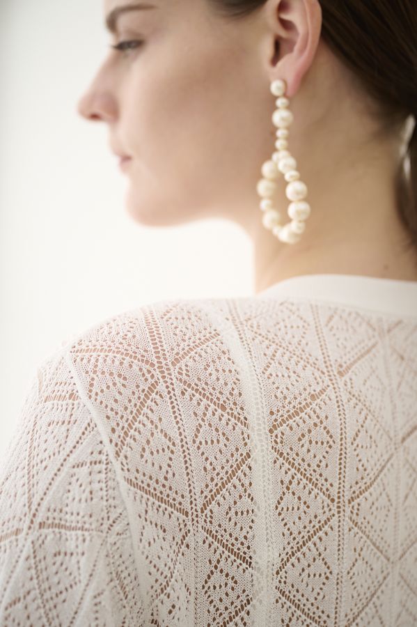 Coco Lace Knit Cardigan <br> -White-