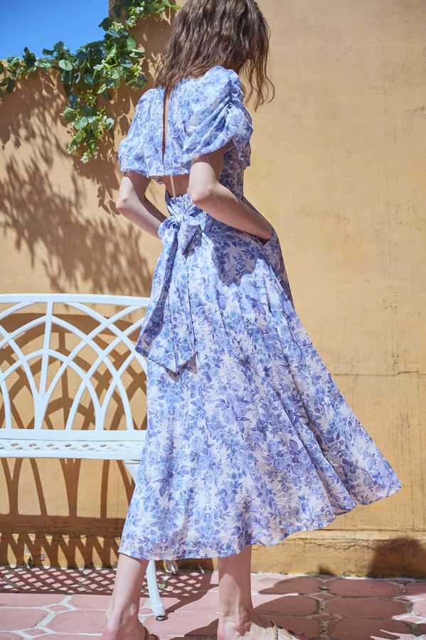 Harper Floral Dress <br>-BLUE.flower-
