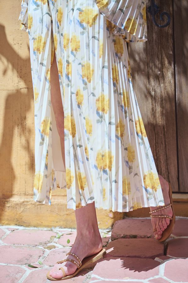 Ester Pleated Dress <br>-Yellow.pt-