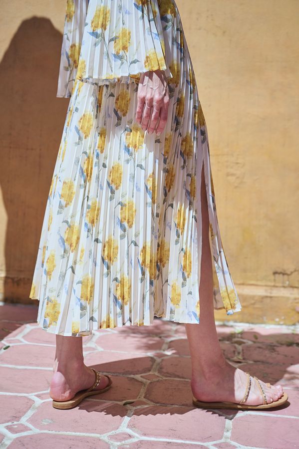 Ester Pleated Dress <br>-Yellow.pt-