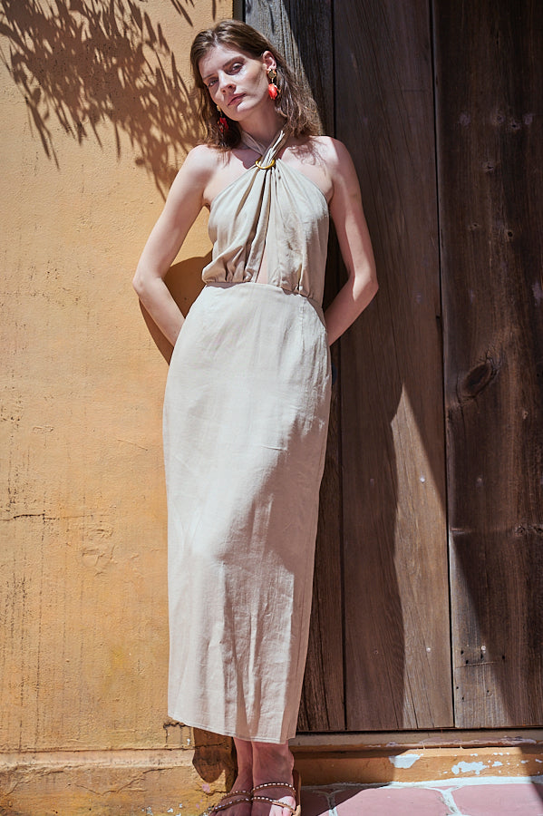 Agrigento Dress <br>-Light beige-